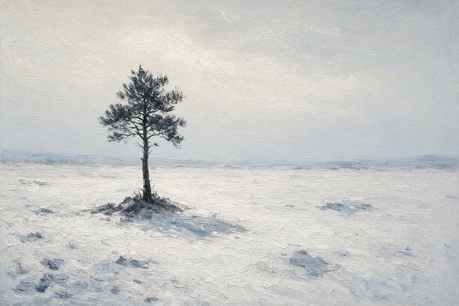 Snow and One Pine by Camille Orth